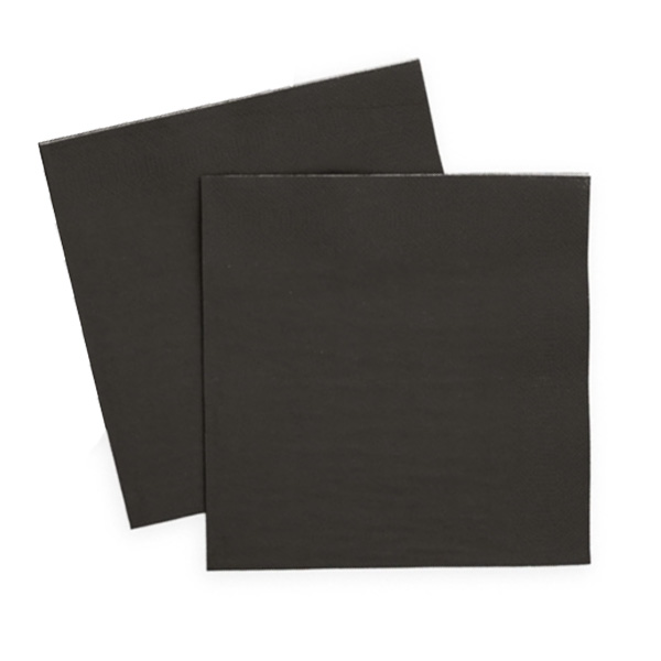 Kaffeserviet, GS-Basic, 2-lags, 1/4 fold, 24x24cm, sort, nyfiber, 12 pakker á 200 stk. (2.400 stk.)
