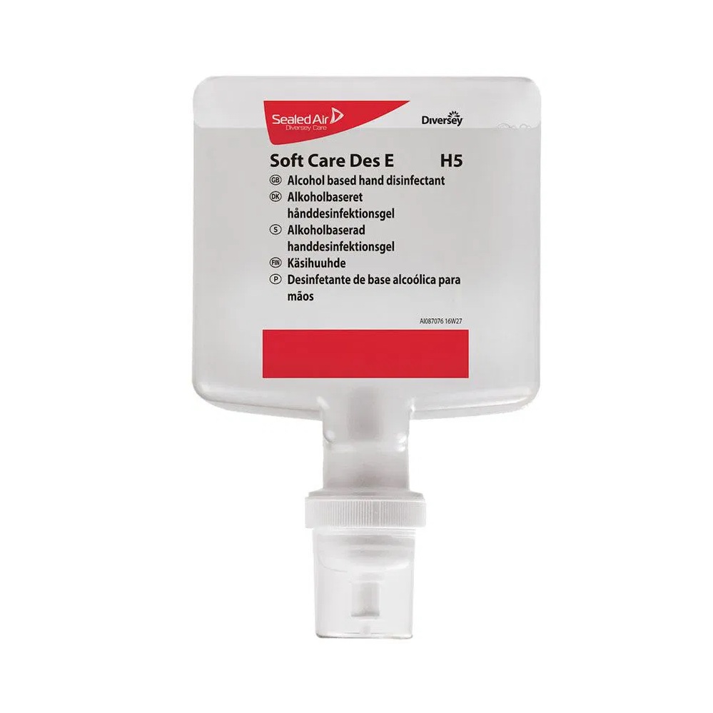 Hånddesinfektion gel t/ dispenser, Soft Care Des E, 1,3L, u/parfume, (1 stk.)