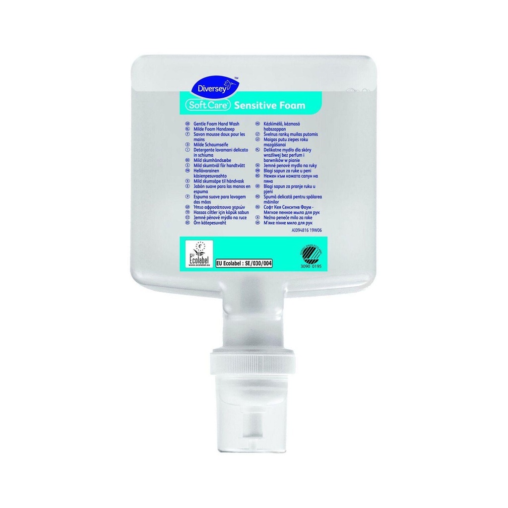 [39224] Skumsæbe, Soft Care Sensitive Foam, 1,3 l, uden farve & parfume, svanemærket, (1 stk.)