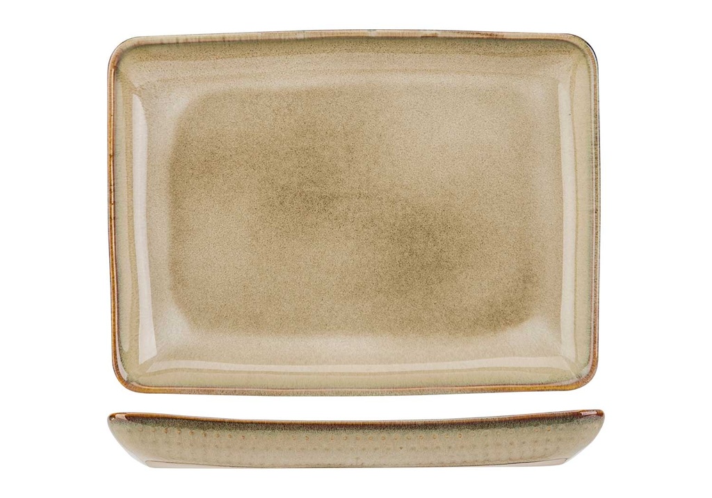 Tallerken, brun, stentøj, 16,5x22,5cm, Toluca Amber, (6 stk.)