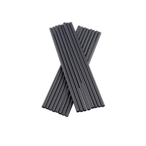 Sugerør, sort, 20 cm, Ø7 mm, 4-lag høj glans papir/voks, (250 stk.)