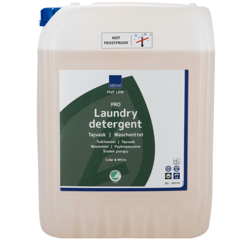 Flydende vaskemiddel, ABENA Puri-Line, 20L, PRO, kulørt og hvidt, uden farve og parfume, (1 stk.)