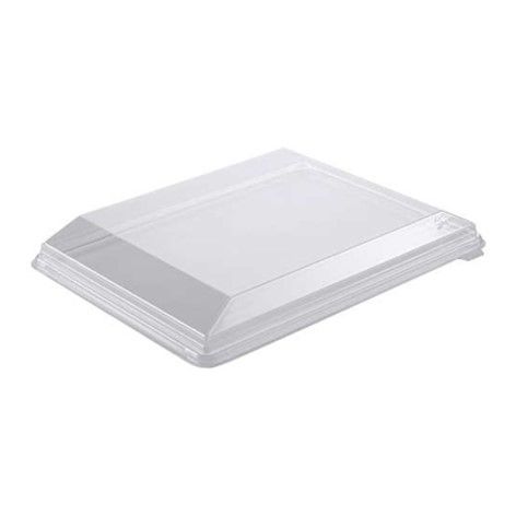 [10298] Låg til tapasfad, 320x250x36mm, klar, RPET, tilhørende 10297, (120 stk.)