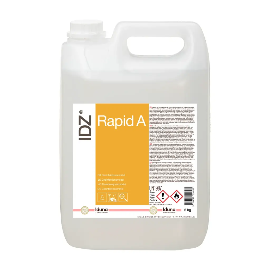 [11882] Overfladedesinfektion, 5000 ml, Iduna, IDZ Rapid A, IPA-sprit, 70% ethanol (1 stk.)