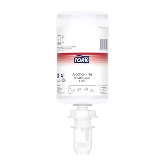 Hånddesinfektionsskum, Tork S4, 1000 ml, uden alkohol, 0,6 ml pr. dosering, 520402, (1 stk.)