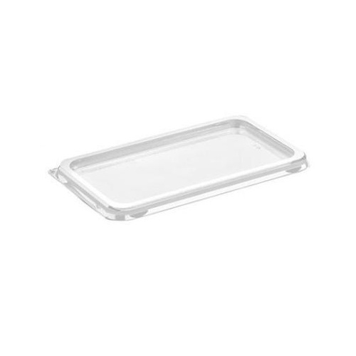 Plastlåg, M65-3, 18,5x10,5x8,5 cm, Firkantet, APET, til Kageboks K2182 i PP-mat, (560 stk.)