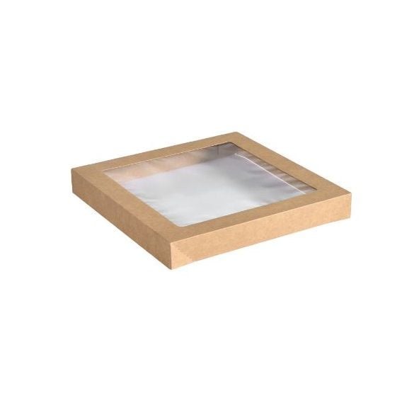[11887] Låg til bakke, Glance Catering Lid Small, lille, 22,9x22,8x3cm, pap/PLA, Duni, (100 stk.)