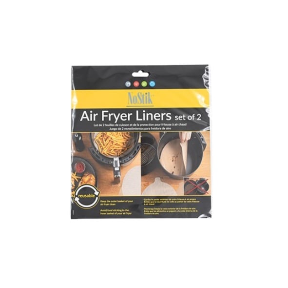 [39479] Airfryer bagepapir, genanvendelig, Ø25,5 cm, NoStik, (1 sæt á 2 stk.)