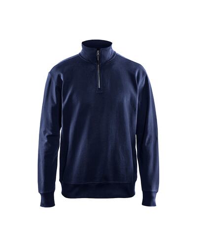 [39492] Sweatshirt, half zip, marineblå, Blåkläder, (1 stk.) (XS)