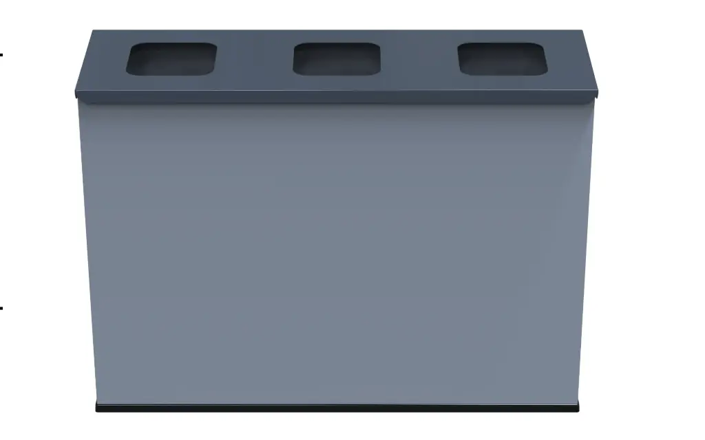 [11854] Eco station til affaldssortering, høj udgave, 3 spande, 69x91x31cm, (1 stk.)