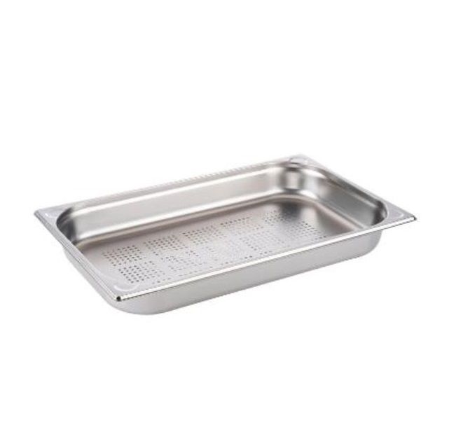 [11909] Kantine, 1/1 GN, 8.5 liter, 53x32.5x6.5cm, Perforeret, Rustfrit stål, (1 stk.)