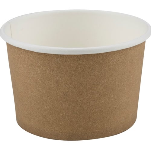 [10284] Isbæger, 120 ml/4 OZ, Pap/PE, 4,5cm, Ø7,3cm, brun, Tilhørende låg: 10609 (1000 stk.)