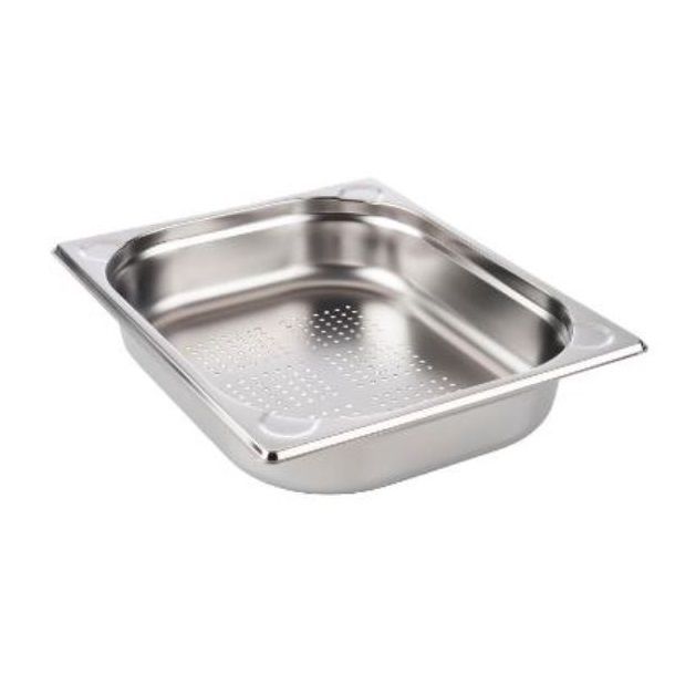 [11919] Kantine, 1/2 GN, 4 liter, 32.5x26.5x6.5cm, Perforeret, Rustfrit stål, (1 stk.)
