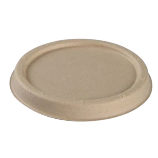 Låg til portionsbæger, Ø8,1cm, nature, bagasse, Tilhørende: 11987 (2000 stk.)