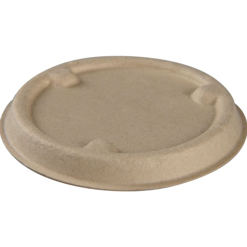 Låg til portionsbæger, Ø6,95cm, nature, bagasse, Tilhørende: 11988 (2000 stk.)