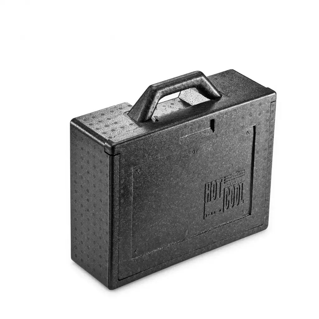 [40239] Termoboks med skydelåg, 7 ltr, EPP, Hot & Cool, sort, 38x30x13cm, indv 38x30x13cm, udv 32x24x9cm, (1 stk.)