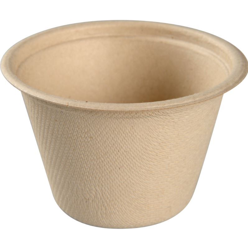 Portionsbæger, 4,8cm, Ø7,5cm, 120 ml/4 oz, nature, bagasse, Tilhørende: 11984 (2000 stk.)