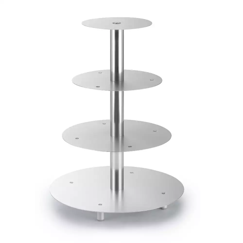[40248] 4-etagers kagefad, aluminium, rundt, Thermohauser, (1 stk.)