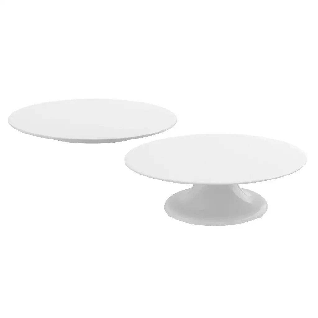 Kagefad i melamin, hvidt, rundt, Ø 32x2,5 cm, Thermohauser, (1 stk.)