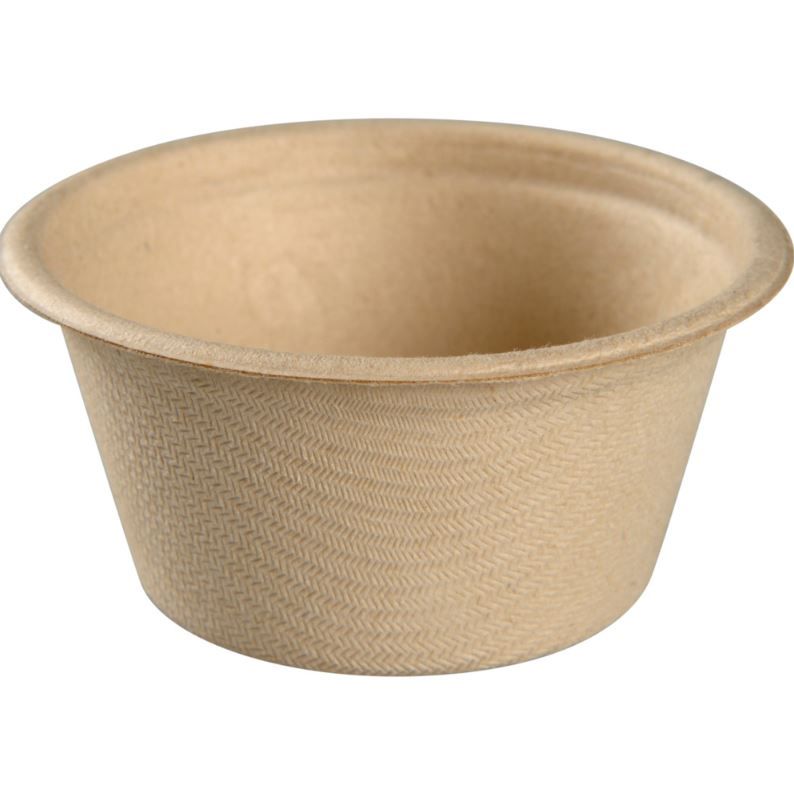 Portionsbæger, 3cm, Ø6,3cm, 60 ml/2 oz, nature, bagasse, Tilhørende: 11986 (2000 stk.)