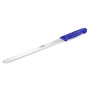 Konditorkniv, 31cm, rustfrit stål, savtakket på én side, blåt plastgreb, Thermohauser, (1 stk.)