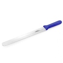 Bagerkniv, 31 cm, rustfrit stål, flad og savtakket, blåt plastgreb, Thermohauser, (1 stk.)