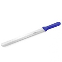 Bagerkniv, 26 cm, rustfrit stål, dobbeltsidet fin & savtakket, blåt plastgreb, Thermohauser, (1 stk.)