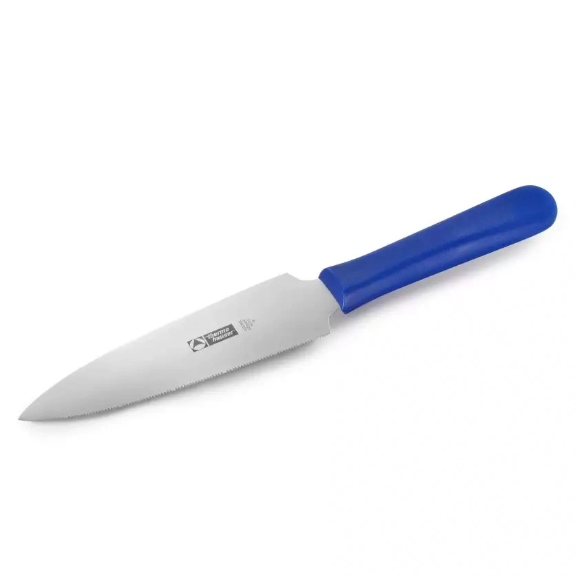 [40290] Kagekniv, 16cm, rustfrit stål, dobbeltsidet savtakket og fladslebet, Thermohauser, (1 stk.)