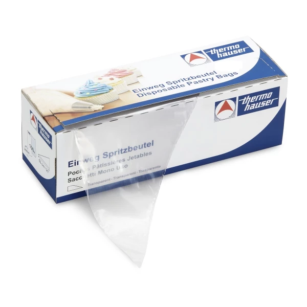 Engangssprøjtepose, PE-plast, glat, transparent, 40x23cm, Thermohauser, (1 rulle á 100 stk)