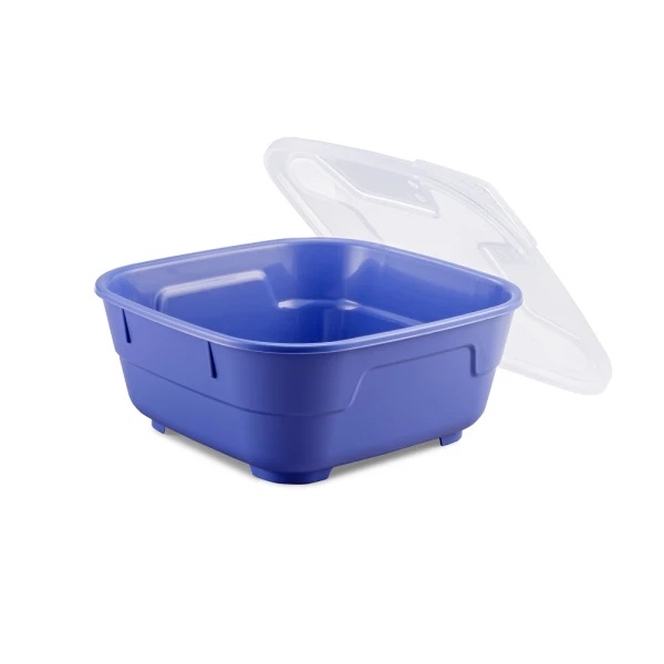 Genanvendelig plastskål m/ fladt låg, 550ml, GoodBowl Tiny, Thermohauser, (sæt á 5 stk.)