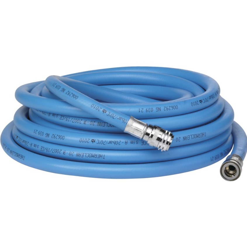 Slange, Nito, 10m, blå, forkromet messing/PVC, til varmt vand, (1 stk.)