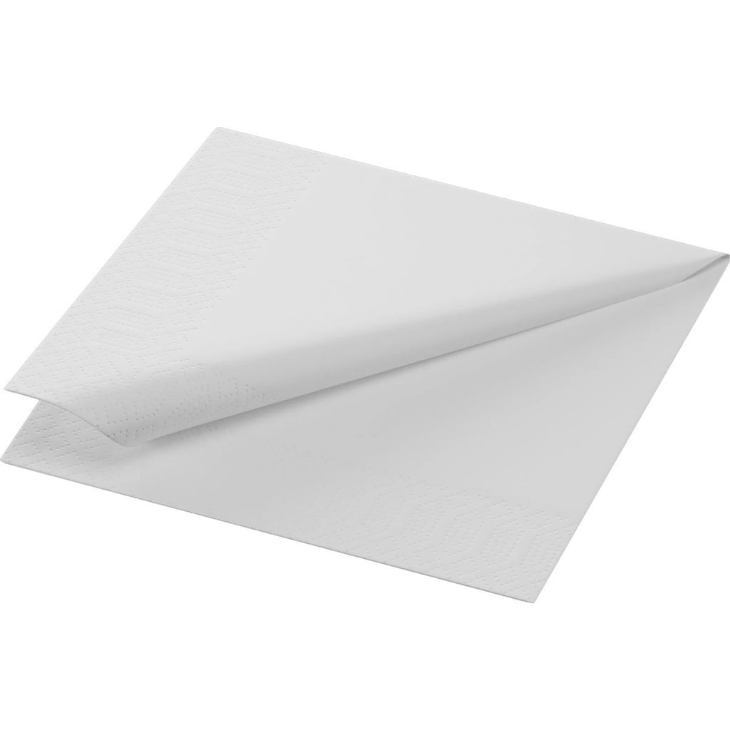 [40392] Kaffeserviet, 3-lags, 1/4 fold, 24x24cm, hvid, nyfiber, (2800 stk.)