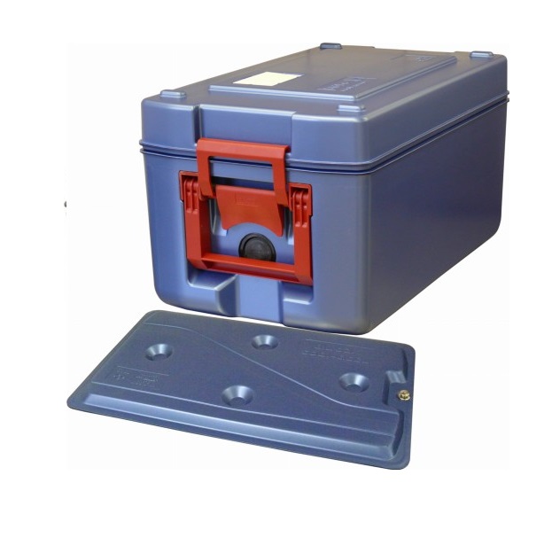 Isoleret termokasse i PP med kølefunktion, 26 ltr, Blu’Box 26 Plus Cool, Thermohauser, indv 51x30x20cm, udv 63x37x31cm, (1 stk.)