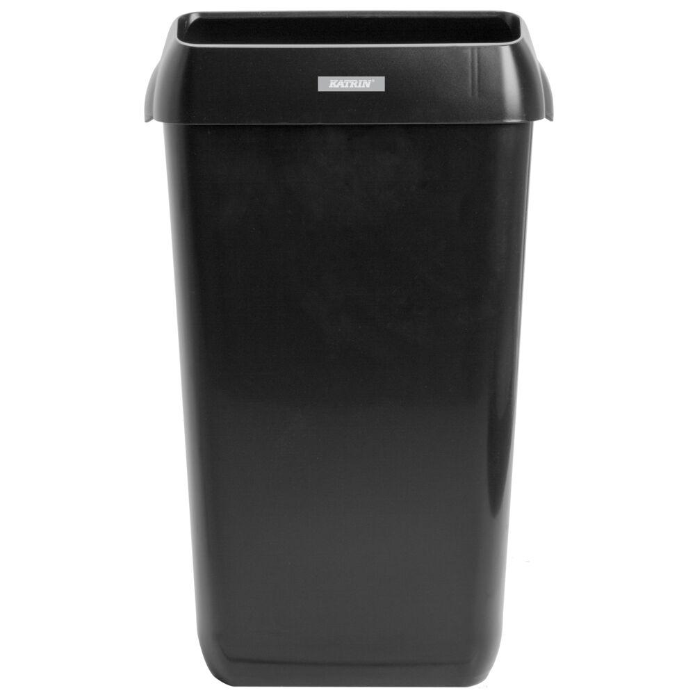Affaldsspand, Katrin 92261, sort, genanvendt plast, 25l, forberedt til vægmontering, inkl. materialer, (1 stk.)