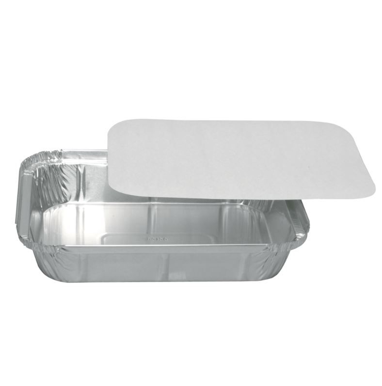 Låg, 22x17cm, hvid, pap/aluminium, (500 stk.)