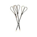 Drinkspinde m/ hjerte-knuder, 12cm, bambus, (100 stk)