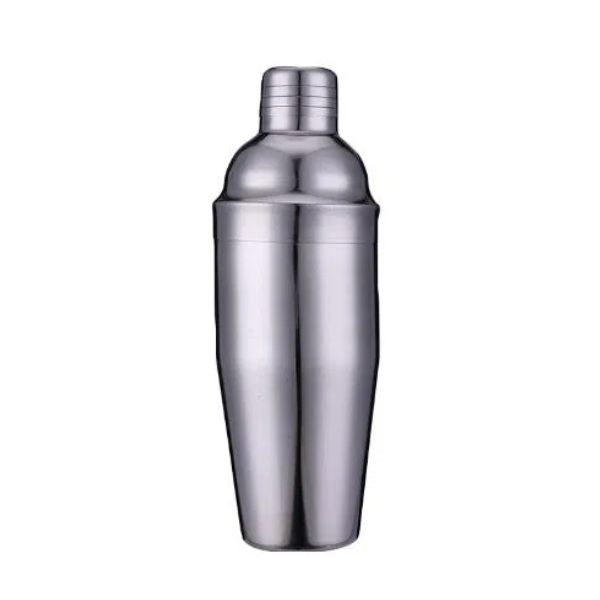 3-delt cocktailshaker, 750ml, mat, 0,6mm rustfrit stål, sølv, (1 stk.)