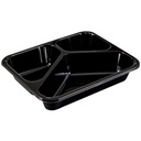 Bakke 3-rums, 22,7x17,8x4,3cm, 1005 ml, sort, CPET, 200/285/520 ml, tåler varme, (420 stk.)
