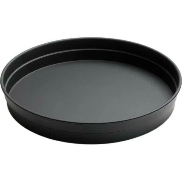 Tjenerbakke med kant, Ø32cm, skridsikker, rustfrit stål, sort, Steel-Function, (1 stk.)