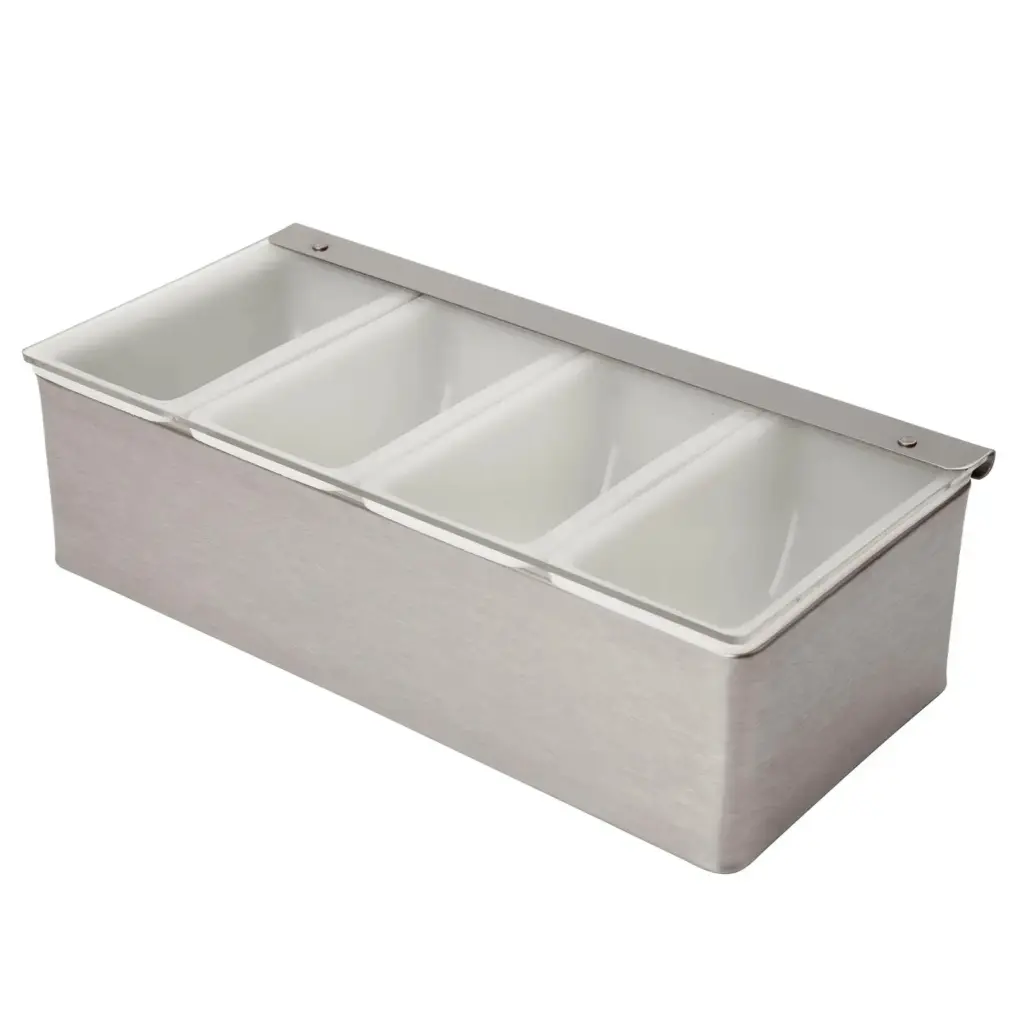 Garnish holder, 473ml pr. rum - 4-rums, rustfrit stål, Beaumont, (1 stk.)