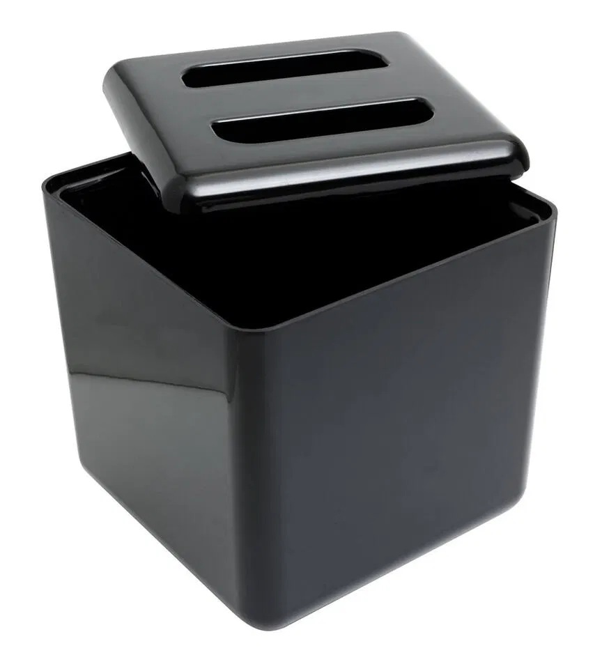 Firkantet isspand med låg, 4L, sort, plastik, Beaumont, (1 stk.) 