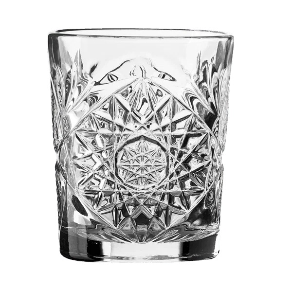 [40788] Lowballglas, 35 cl, klar med mønster, glas, Hobstar, LIBBEY, (6 stk.)