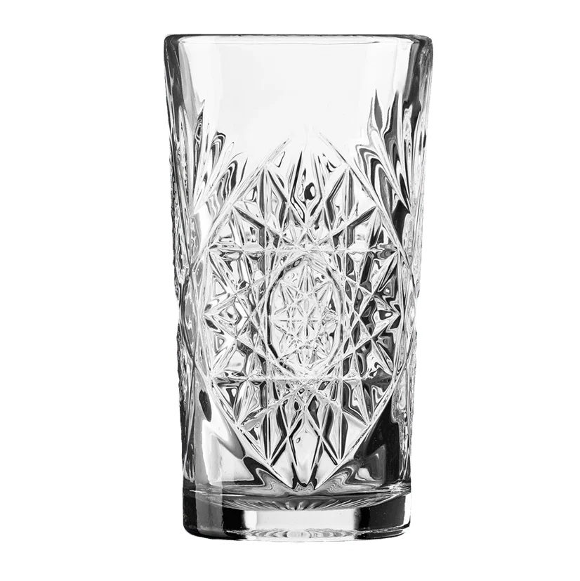 [40791] Højt drinksglas, 47 cl, klar med mønster, glas, Hobstar, LIBBEY, (6 stk.)