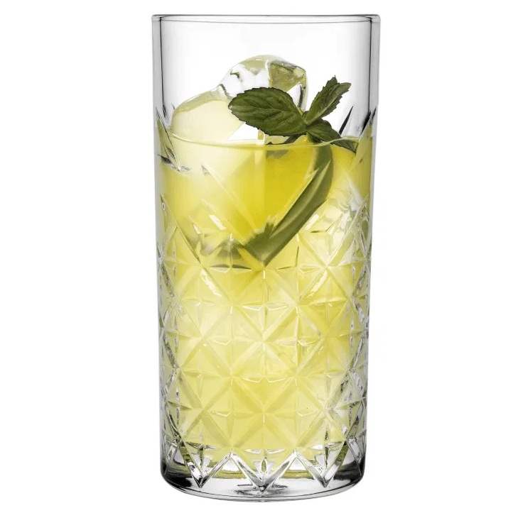 Longdrinksglas, 29,5 cl, glas med mønster, Timeless, Pasabahce, (12 stk.)