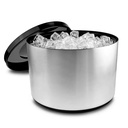Isspand med låg, 10 ltr, Ø29,3x22cm, børstet alu, sølv, (1 stk.)