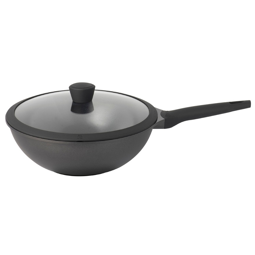 Wok pande med låg, Ø30 cm, PFAS-fri keramisk non-stick, SOLA Ceramic Deluxe, (1 stk.)