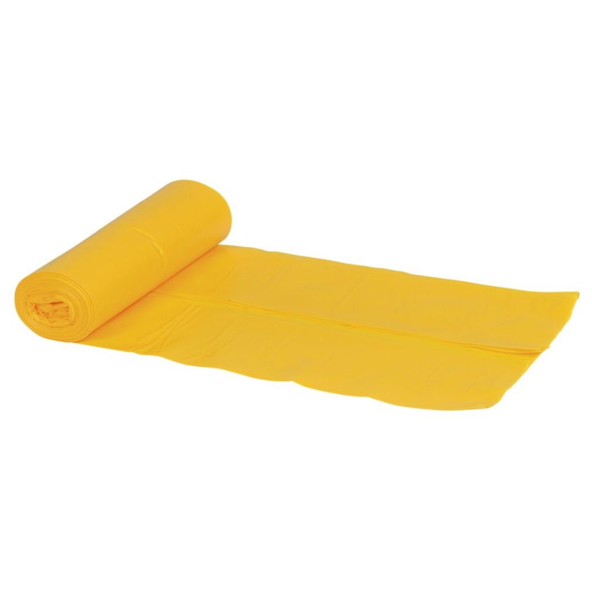 Sækko-Boy sæk, 60L, 55x103cm, gul, LDPE/genanvendt, 60my, (15 rl á 10 stk, 150 stk)