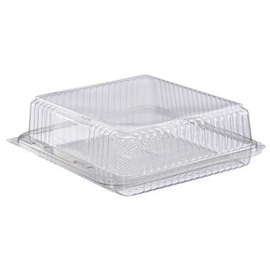 Kagebakke, rektangulær, klar, RPET, 20x19,2x6 cm, m/låg, (280 stk.)