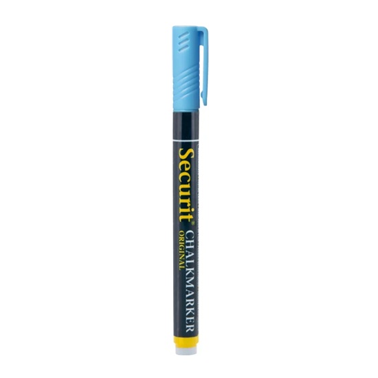 [41199] Kridtmarker med rund spids: 1-2 mm skrivebredde, Securit, Original, flydende kridt, flere farver, (1 stk.) (Blå)