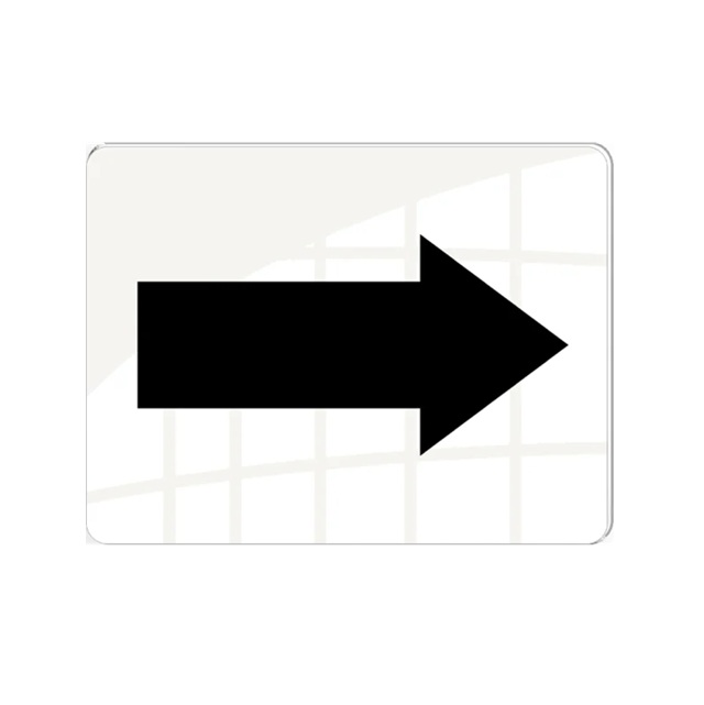 [41232] Skilt med pil, 12x9 cm, aluminium, Securit, flere farver, (1 stk.) (Hvid)
